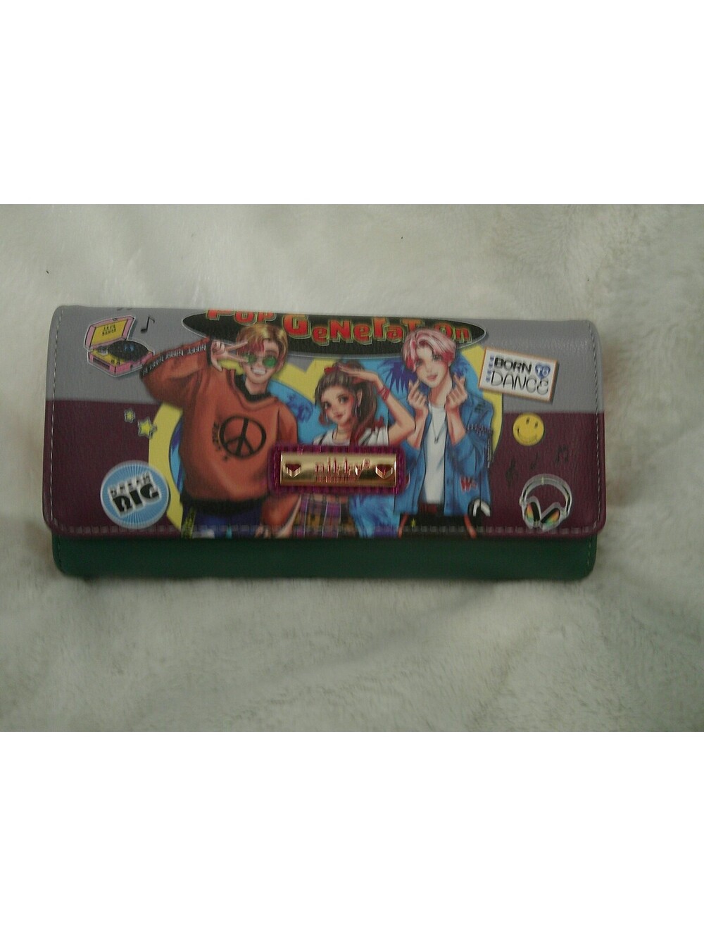 Colorful Printed Wallet w/ Design Multiple Card Slots Nikki
